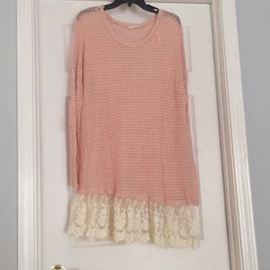 Peach sweater dress